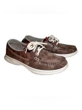 Skechers Go Step Seashore Women’s Size 7 Boat Deck Casual Shoes Brown Goga Max